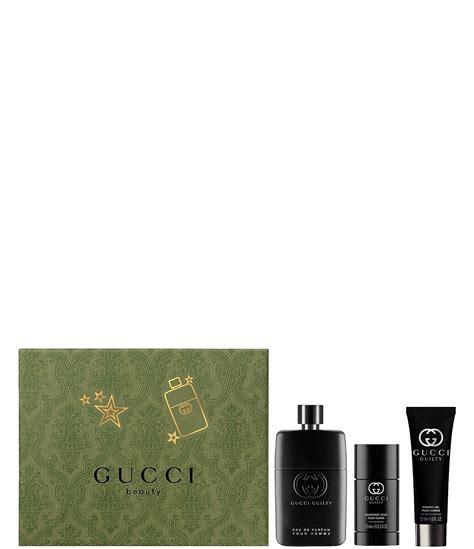 gucci guilty absolute 3 piece gift set|Gucci Guilty gift set men's.